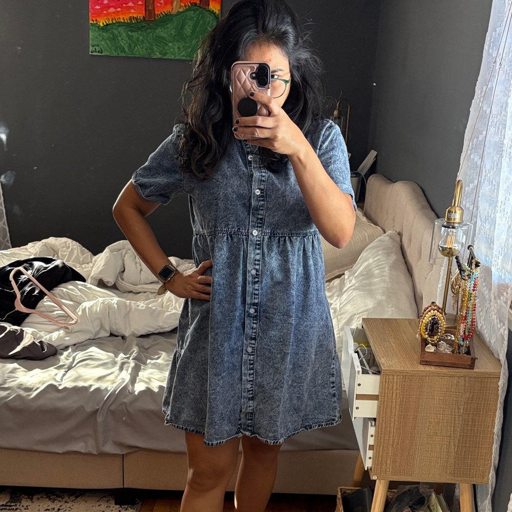 Denim mini dress